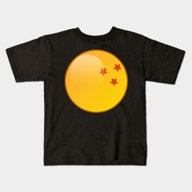 3- Star Dragon Ball Kids T-Shirt by Hedgie